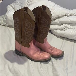 Pink and Brown Western Cowboy Boots